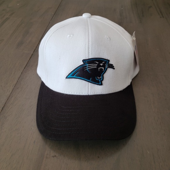 NEW Carolina Panthers Hat Cap Mens Strap Back White Black NFL Football‎ Adult A4 - Picture 1 of 8